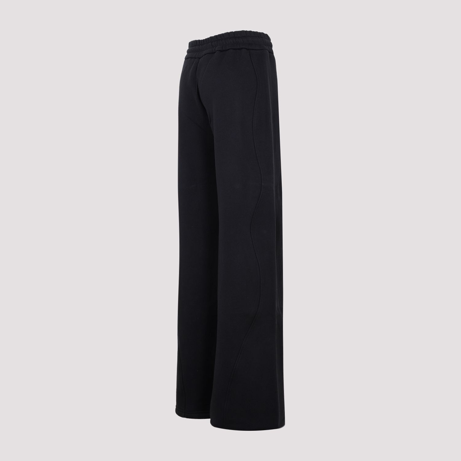 OFF-WHITE  Pantaloni Tuta in Cotone Nero con Coulisse OFF-WHITE Donna Saldi Di Fabbrica
