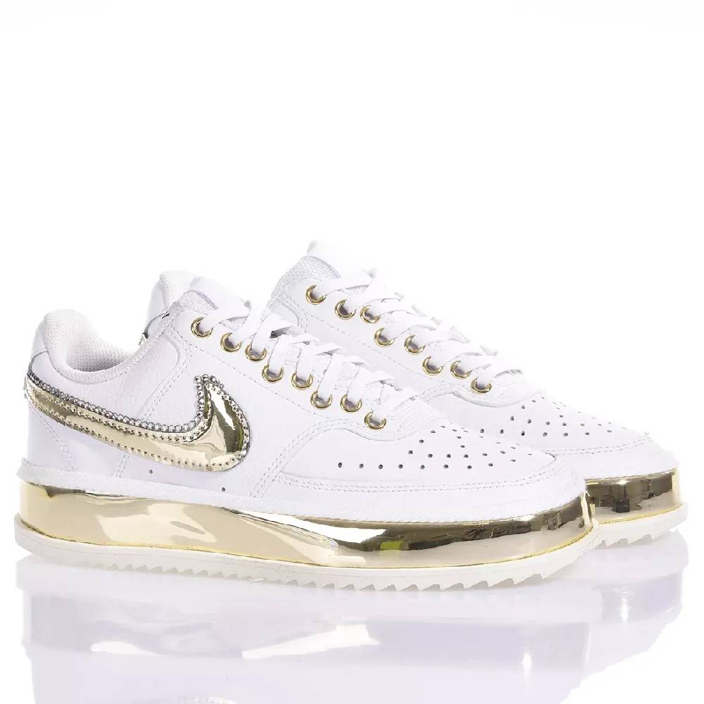 NIKE  Sneakers Nike Court Vision in Bianco Oro - Eco-Pelle In Saldo