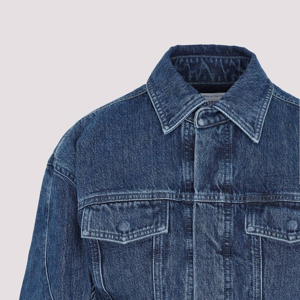OFF-WHITE  Giacca Moto Cropped Denim Blu Off-White 2025
