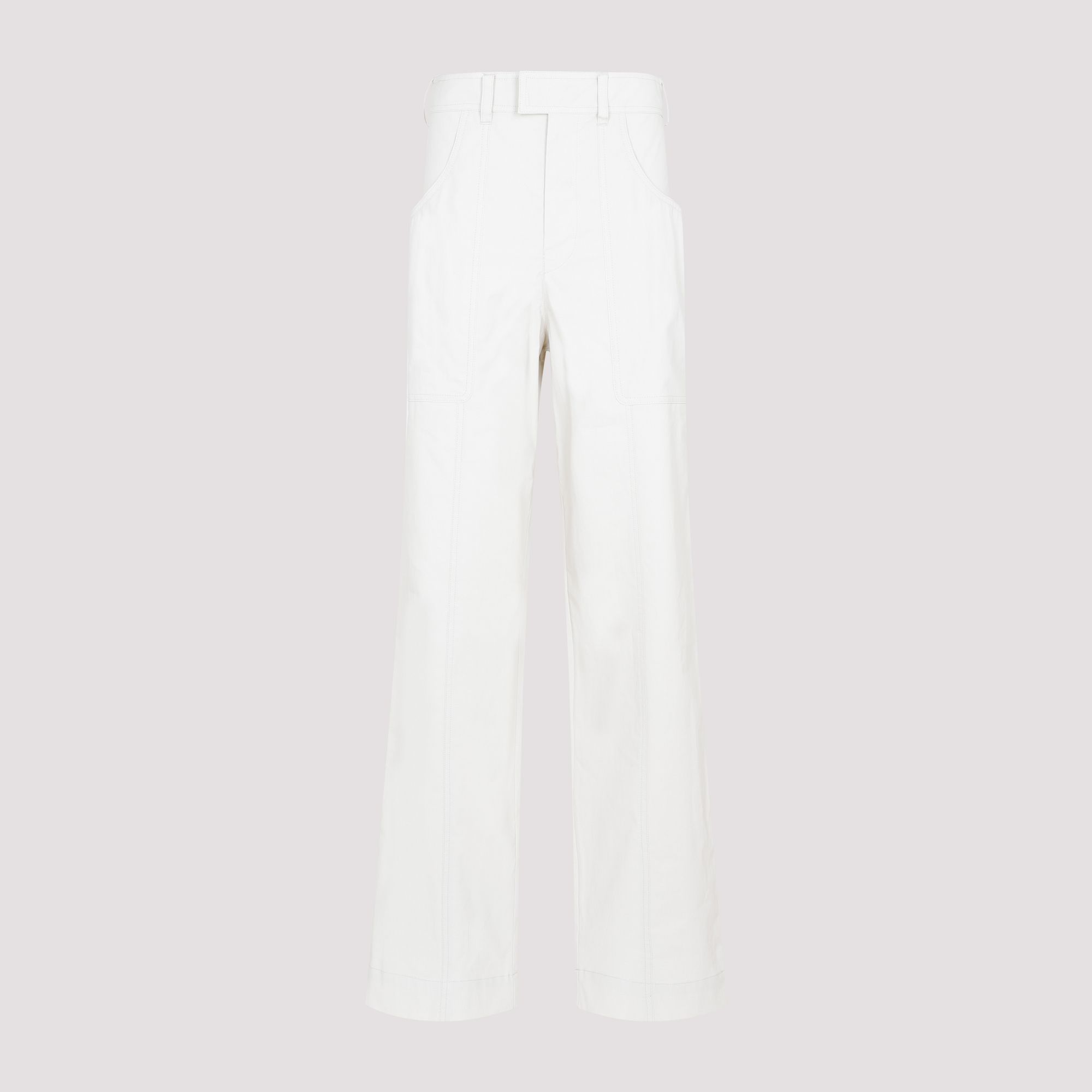 ISABEL MARANT  Pantaloni Ampio Gamba Ecru di Cotone Isabel Marant Italia