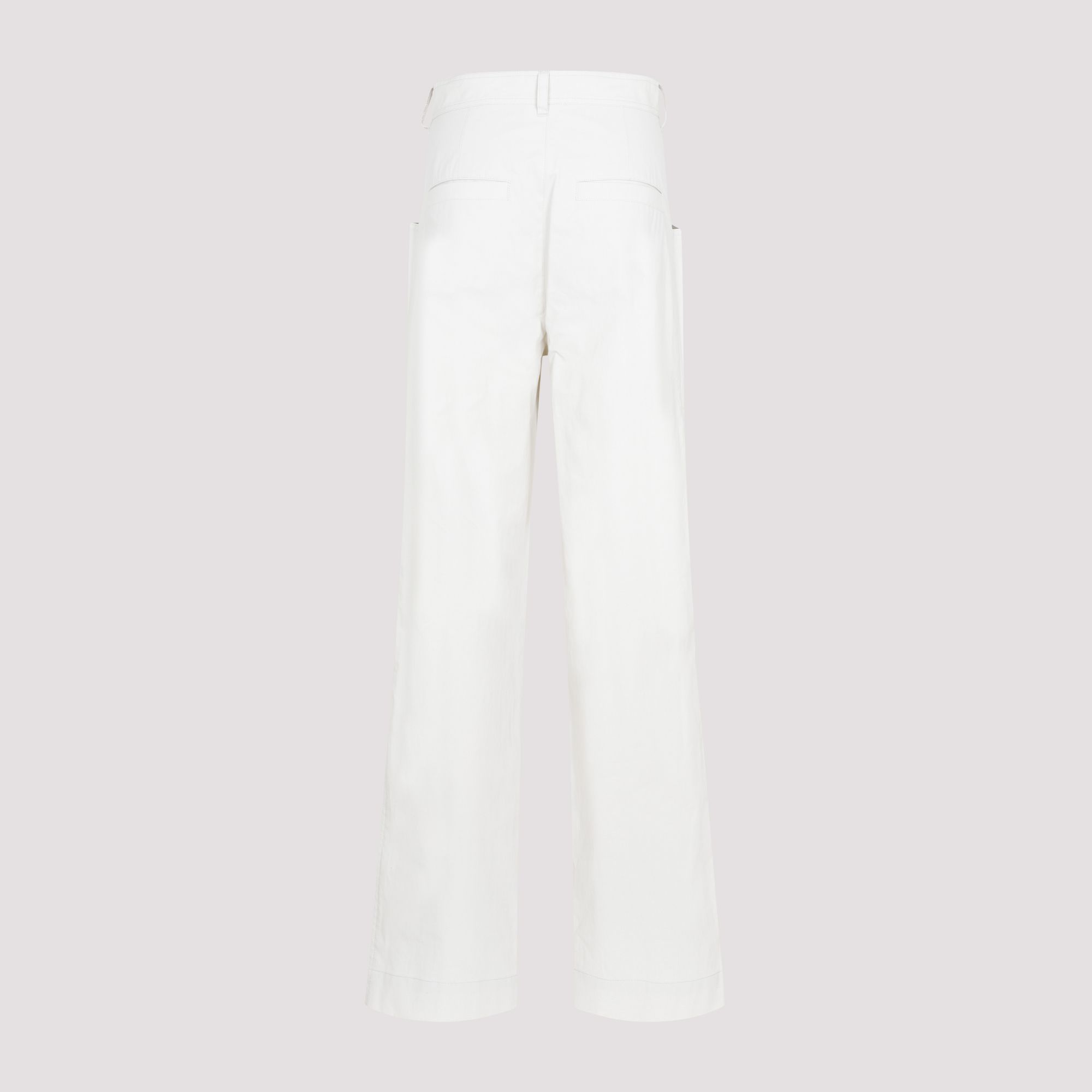 ISABEL MARANT  Pantaloni Ampio Gamba Ecru di Cotone Isabel Marant Italia