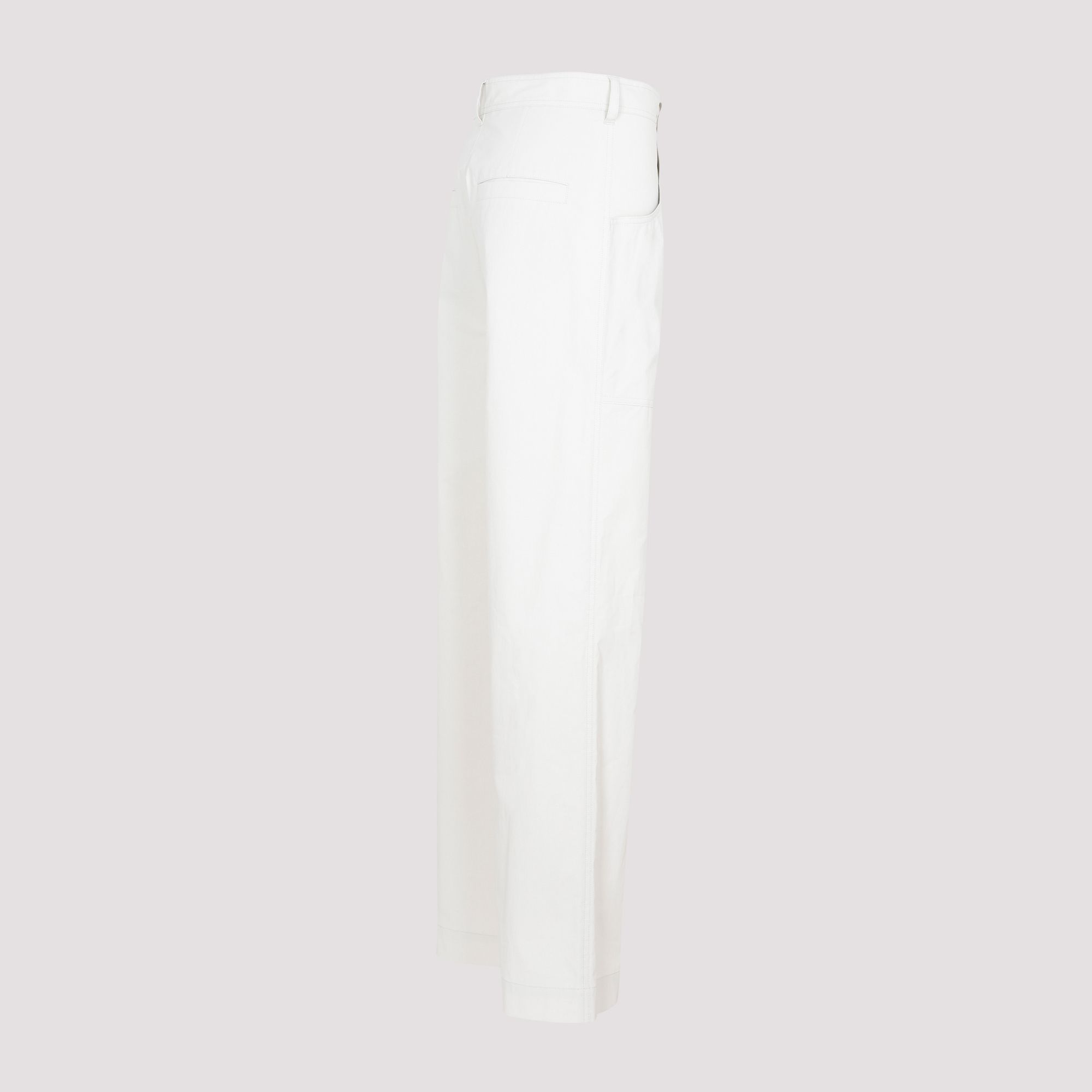 ISABEL MARANT  Pantaloni Ampio Gamba Ecru di Cotone Isabel Marant Italia