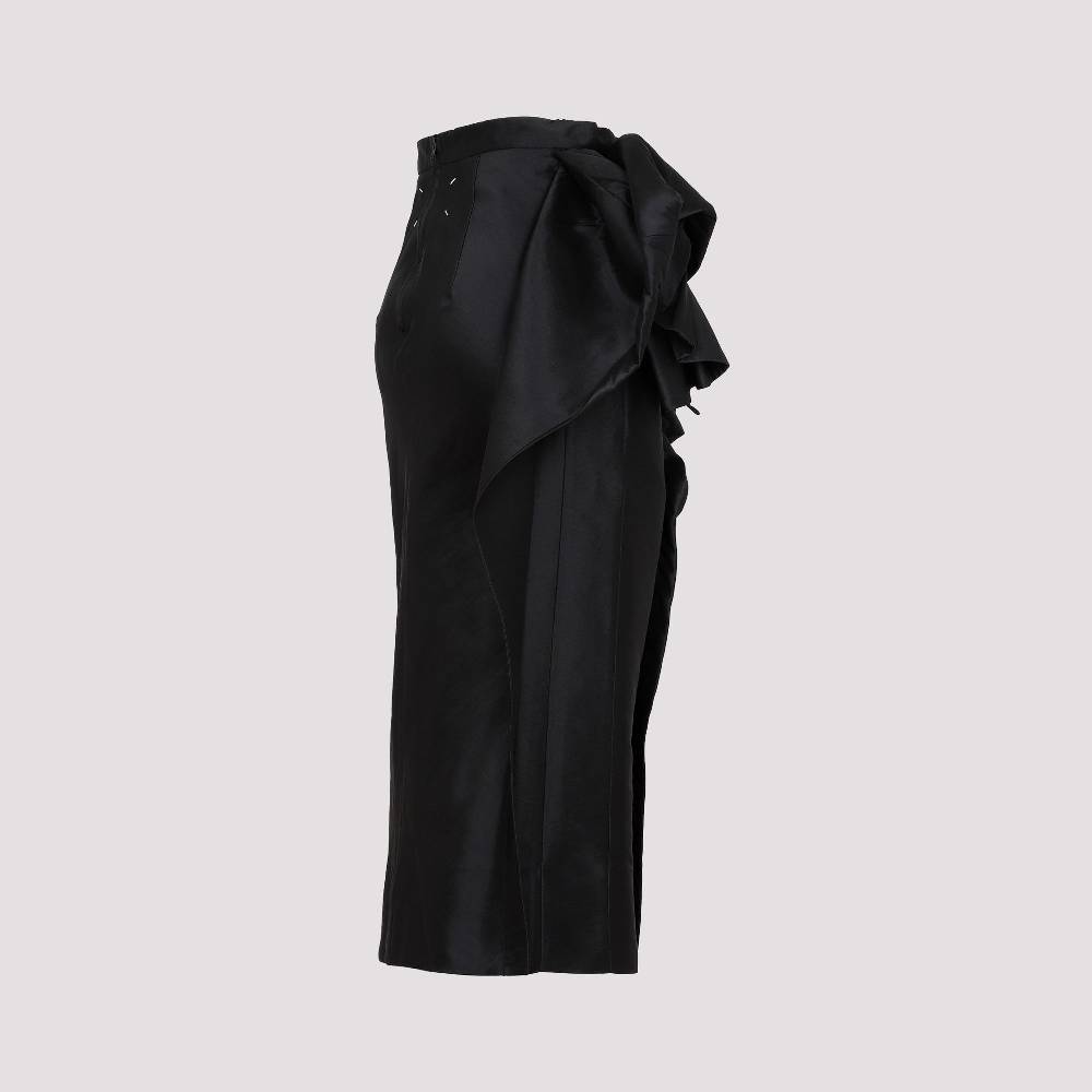 MAISON MARGIELA  Gonna Midi Nera Drappeggiata Maison Margiela - Misto Poliestere/Seta 2025