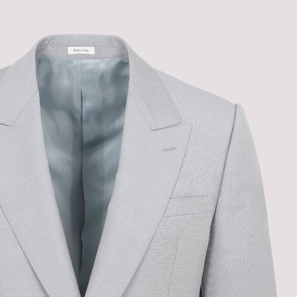 ALEXANDER MCQUEEN  Giacca Uomo Grigia in Lana-Mohair di Alexander McQueen In Linea