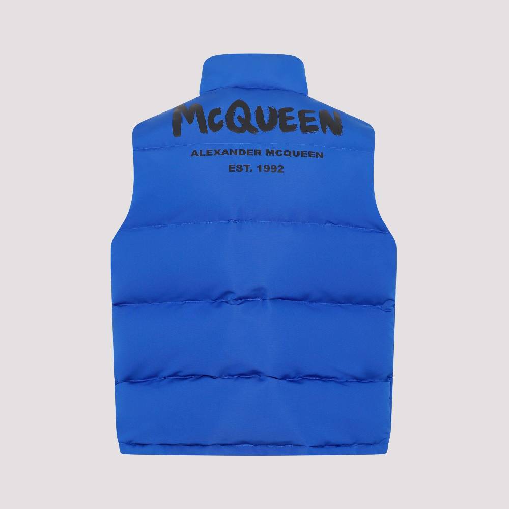 ALEXANDER MCQUEEN  Gilet Imbottito Ultramarino Alexander McQueen - Giacca Blu in Poliestere Uomo Vendita