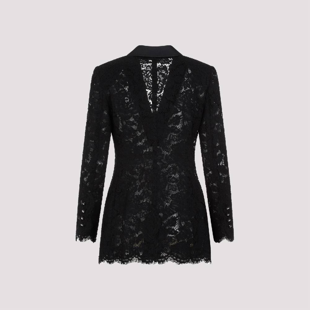 DOLCE & GABBANA  Giacca Pizzo Cotone Nero Dolce & Gabbana Pezzi Unici