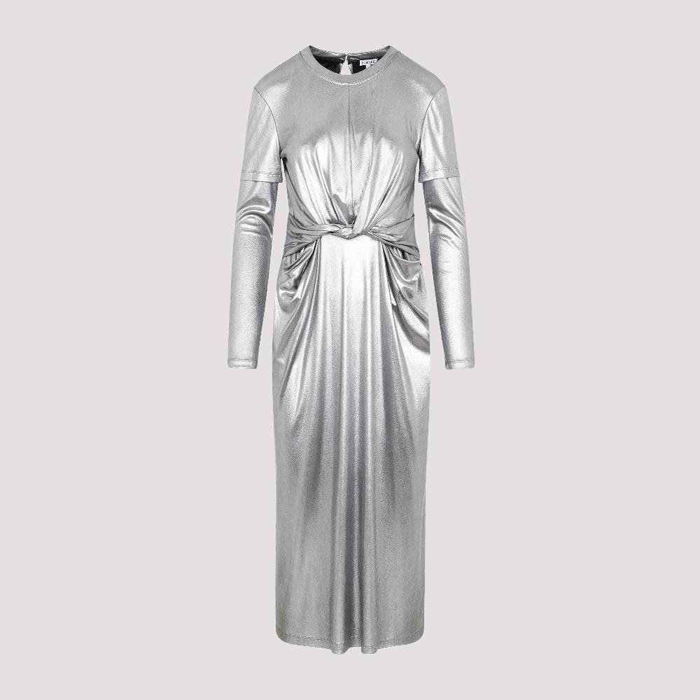 LOEWE  Abito Drappeggiato Argento Metallizzato Loewe - Tessuto Tecnico Misto Soddisfazione Garantita