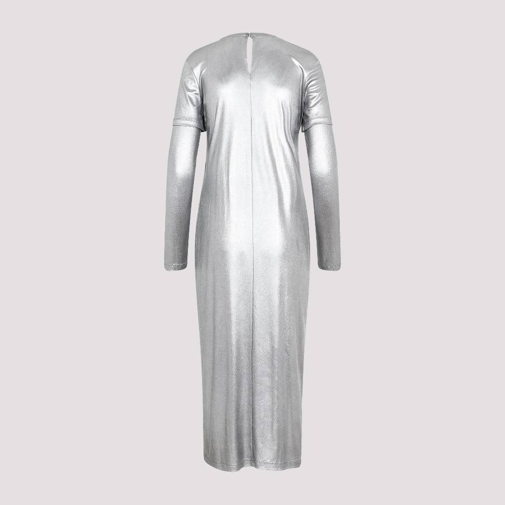 LOEWE  Abito Drappeggiato Argento Metallizzato Loewe - Tessuto Tecnico Misto Soddisfazione Garantita