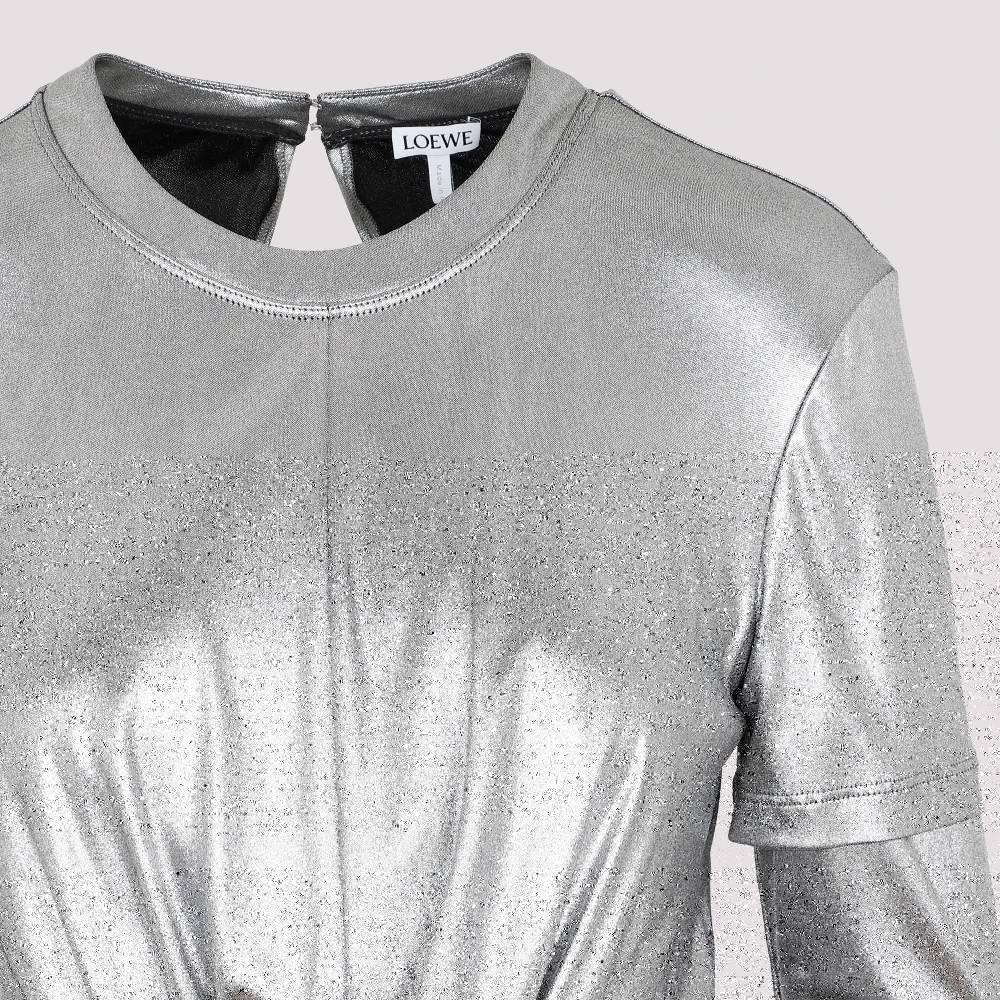 LOEWE  Abito Drappeggiato Argento Metallizzato Loewe - Tessuto Tecnico Misto Soddisfazione Garantita