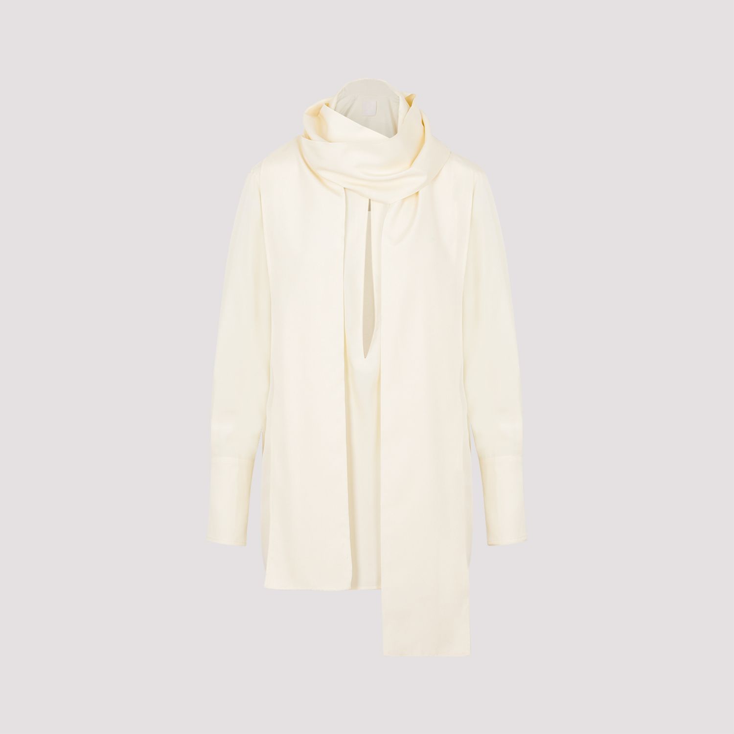 GIVENCHY  Blusa Givenchy in Seta Bianca con Fiocco Negozi Online