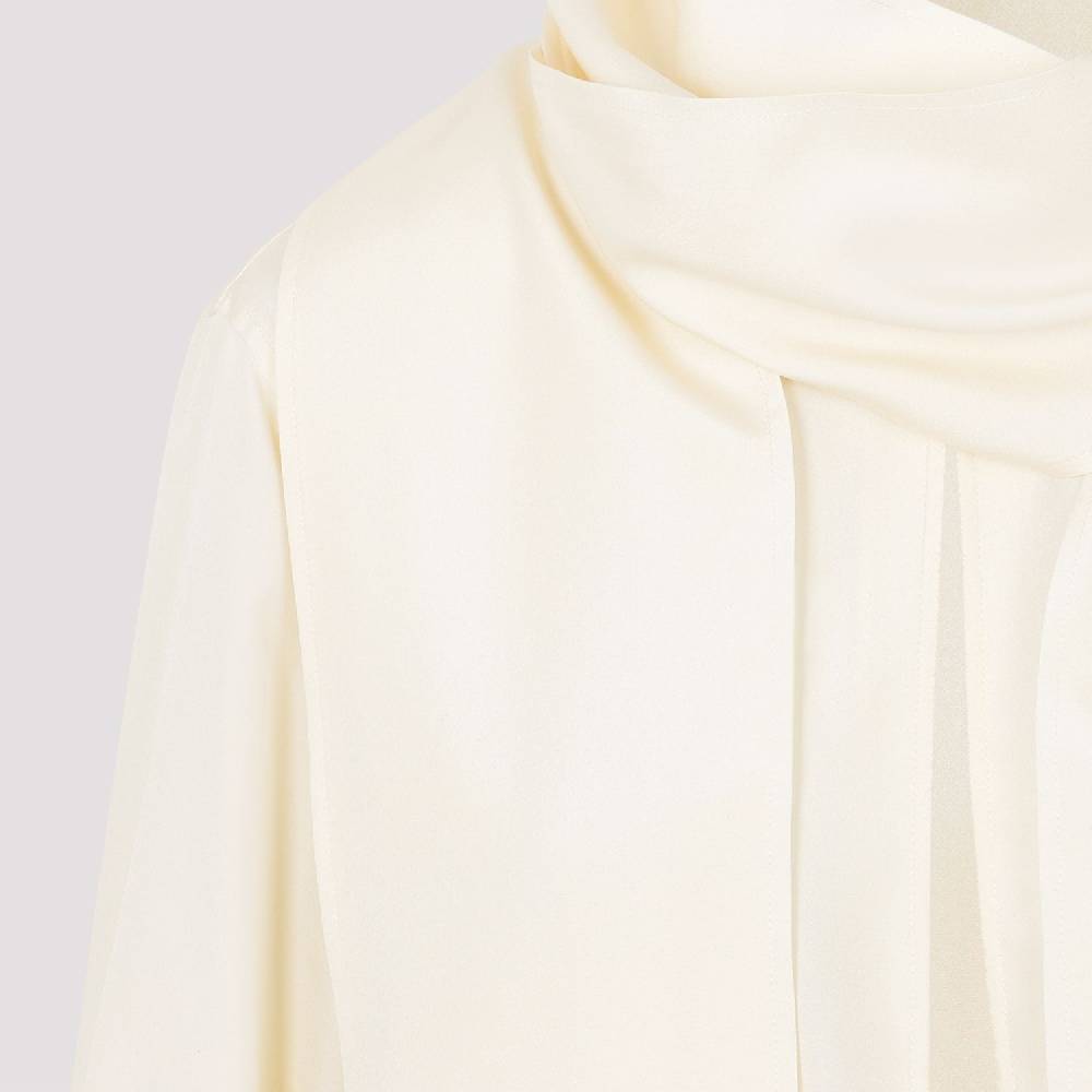 GIVENCHY  Blusa Givenchy in Seta Bianca con Fiocco Negozi Online