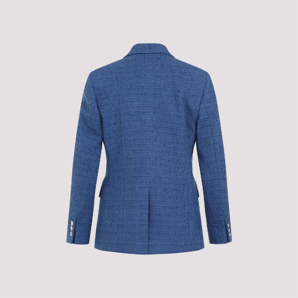VERSACE  Blazer Tweed Cotone Blu Versace da Donna Consegna Veloce