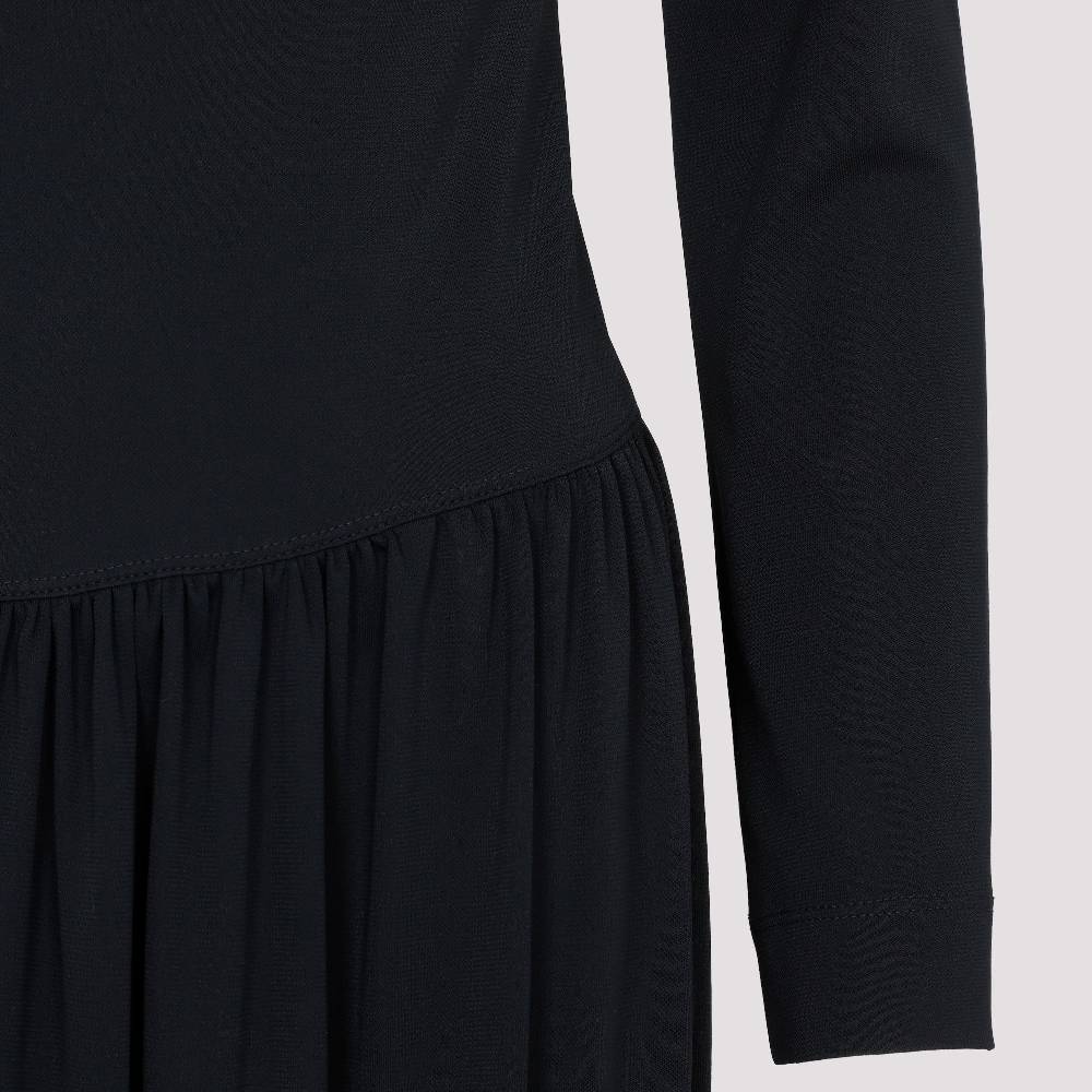 LANVIN  Abito Midi Drappeggiato Nero LANVIN con Spilla Affare Del Giorno