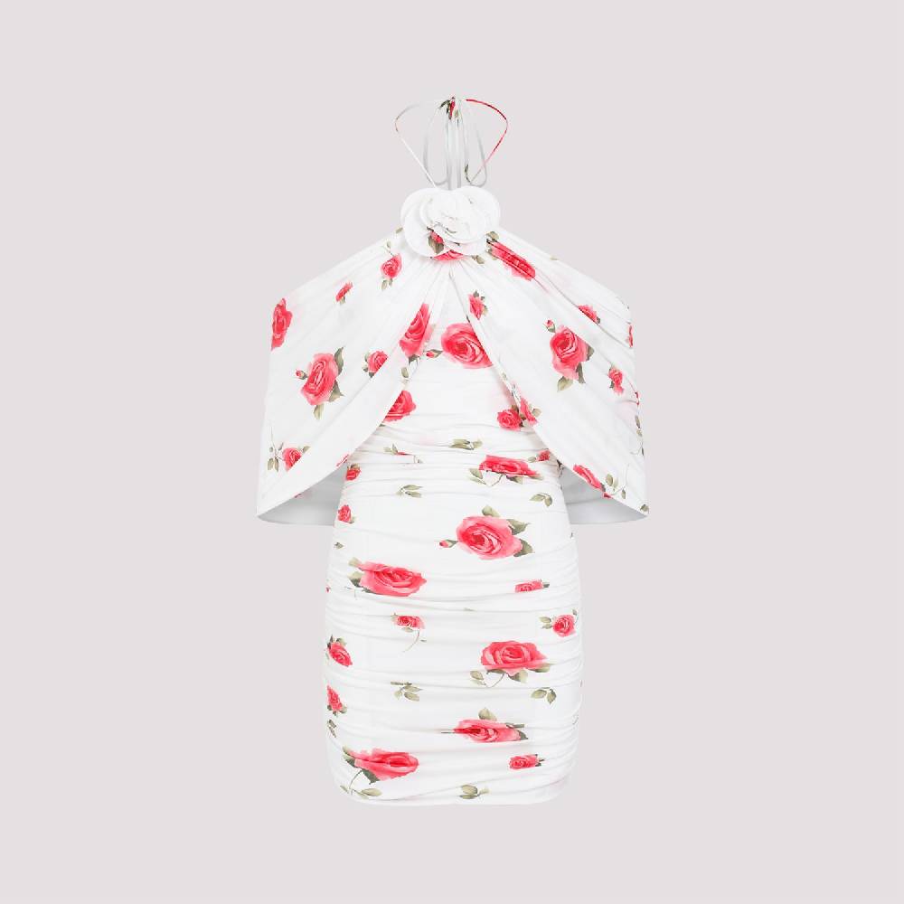 MAGDA BUTRYM  Mini Abito Bianco Crema con Rose di MAGDA BUTRYM Prezzo Ridotto