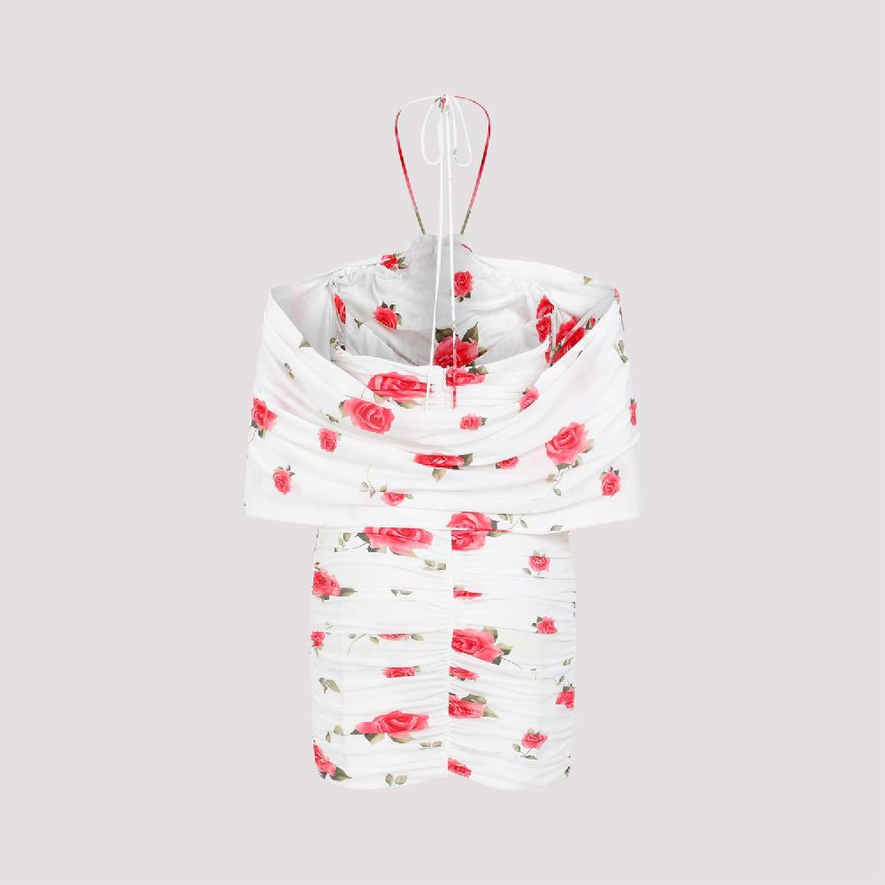 MAGDA BUTRYM  Mini Abito Bianco Crema con Rose di MAGDA BUTRYM Prezzo Ridotto