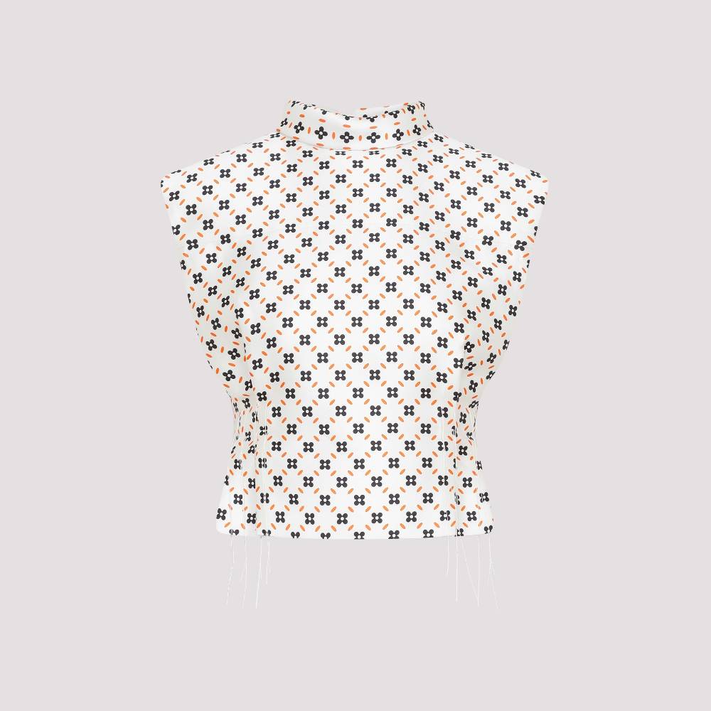LANVIN  Top Senza Maniche con Collo Alto Floreale LANVIN Sconto