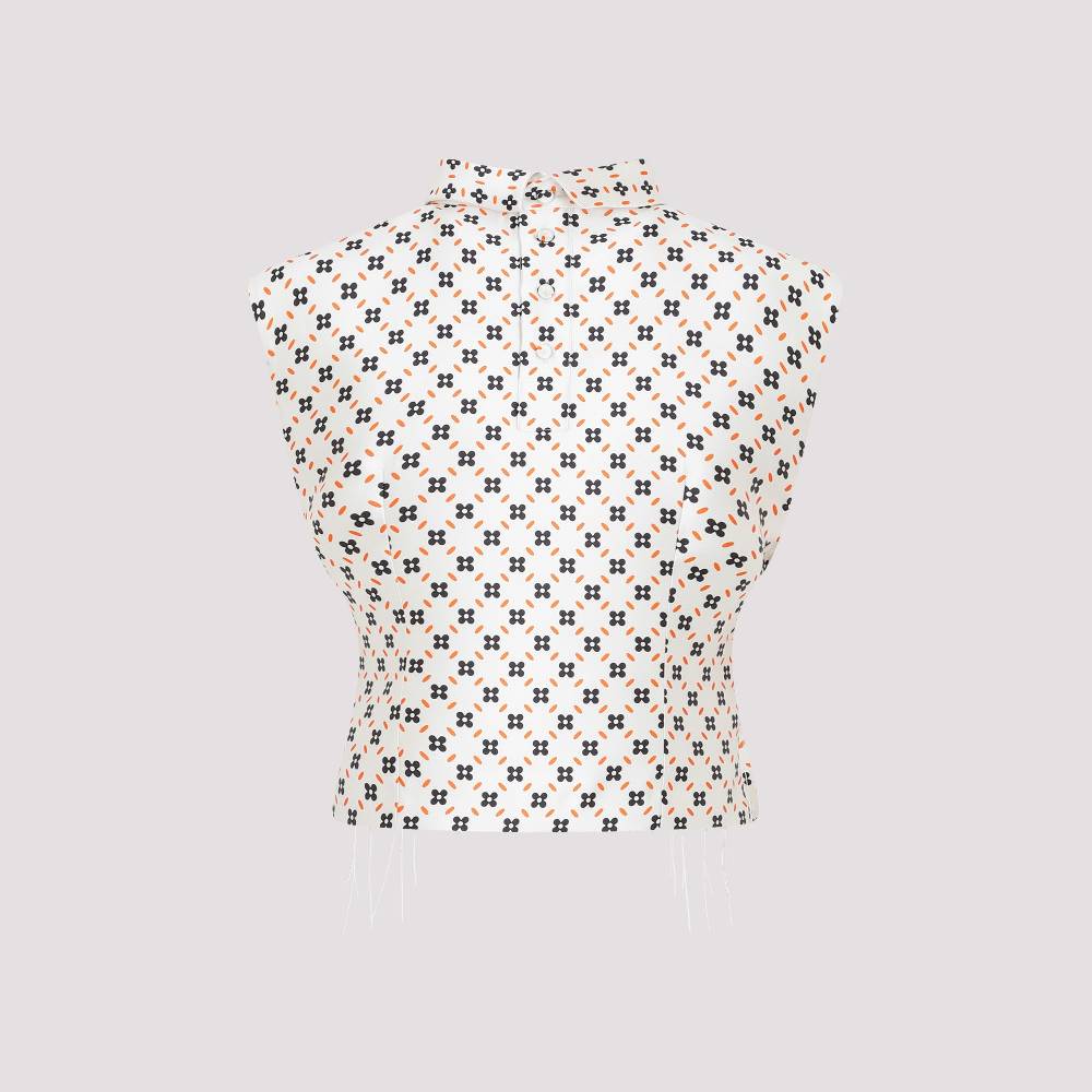 LANVIN  Top Senza Maniche con Collo Alto Floreale LANVIN Sconto