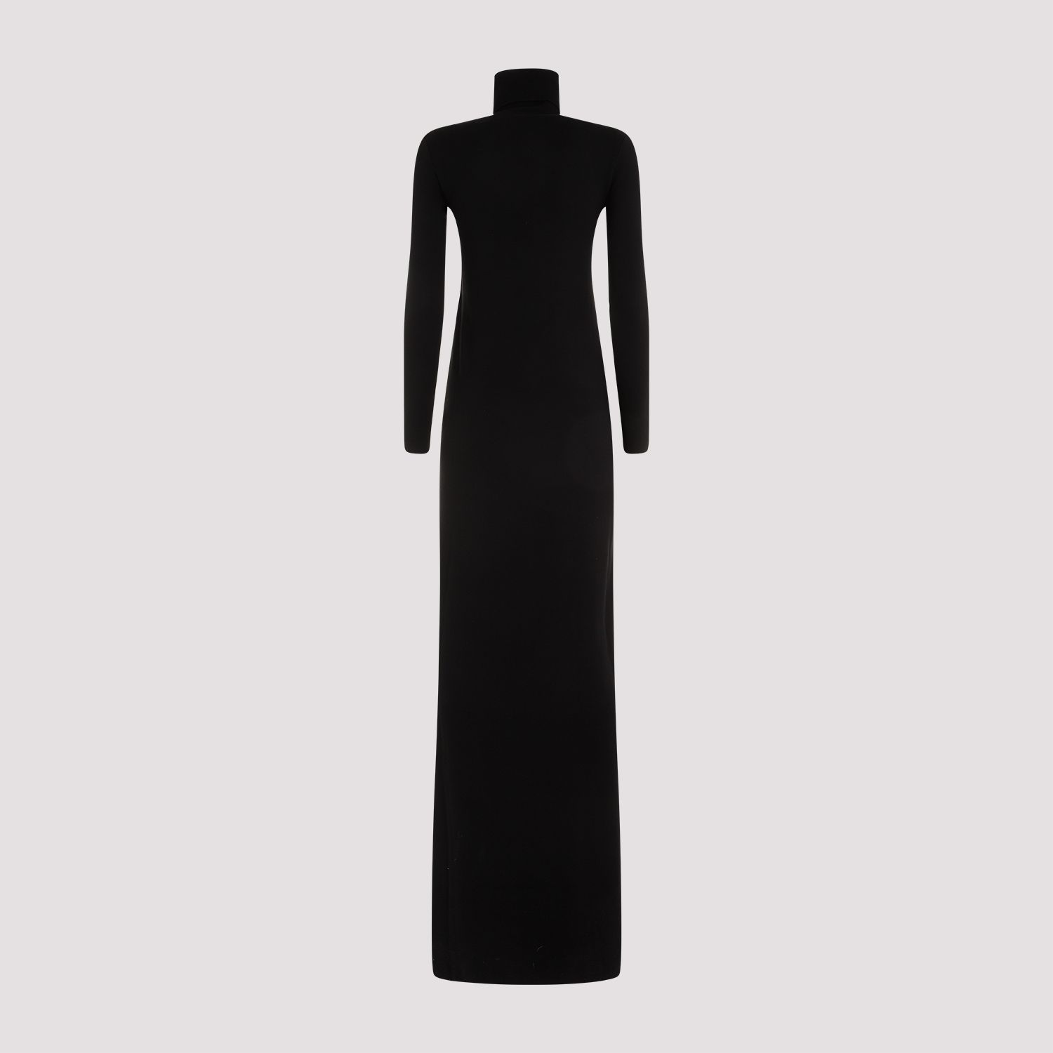 SAINT LAURENT  Abito Lungo Nero in Lana Saint Laurent Collo Alto Saldi