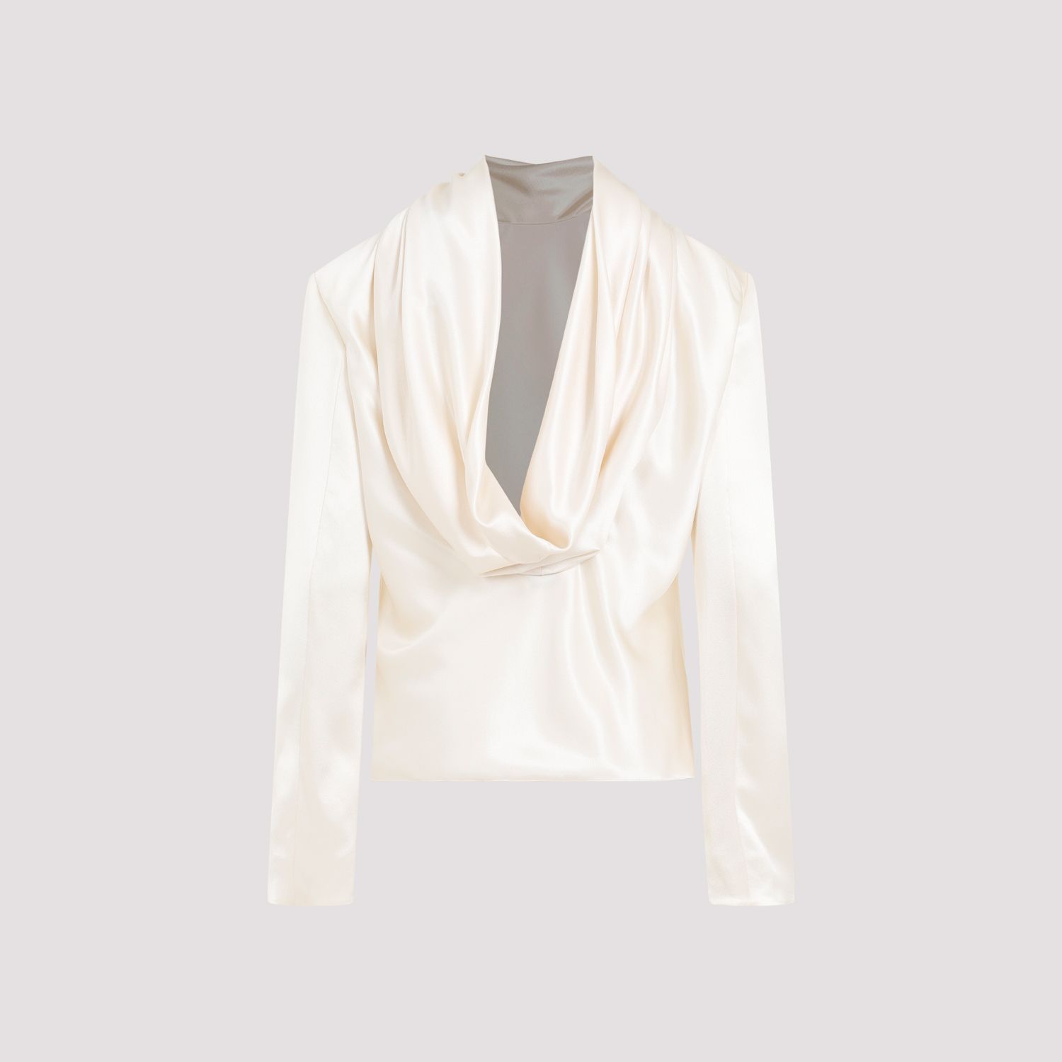 SAINT LAURENT  Blusa Drappeggiata in Seta Saint Laurent - Color Carne Vendita Economica