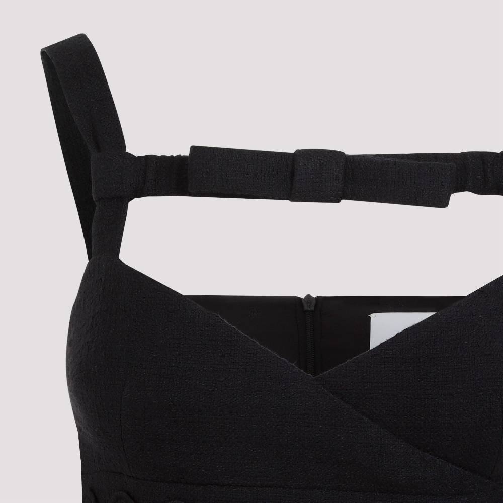 PATOU  Abito Mini Nero in Cotone con Fiocco PATOU 2025