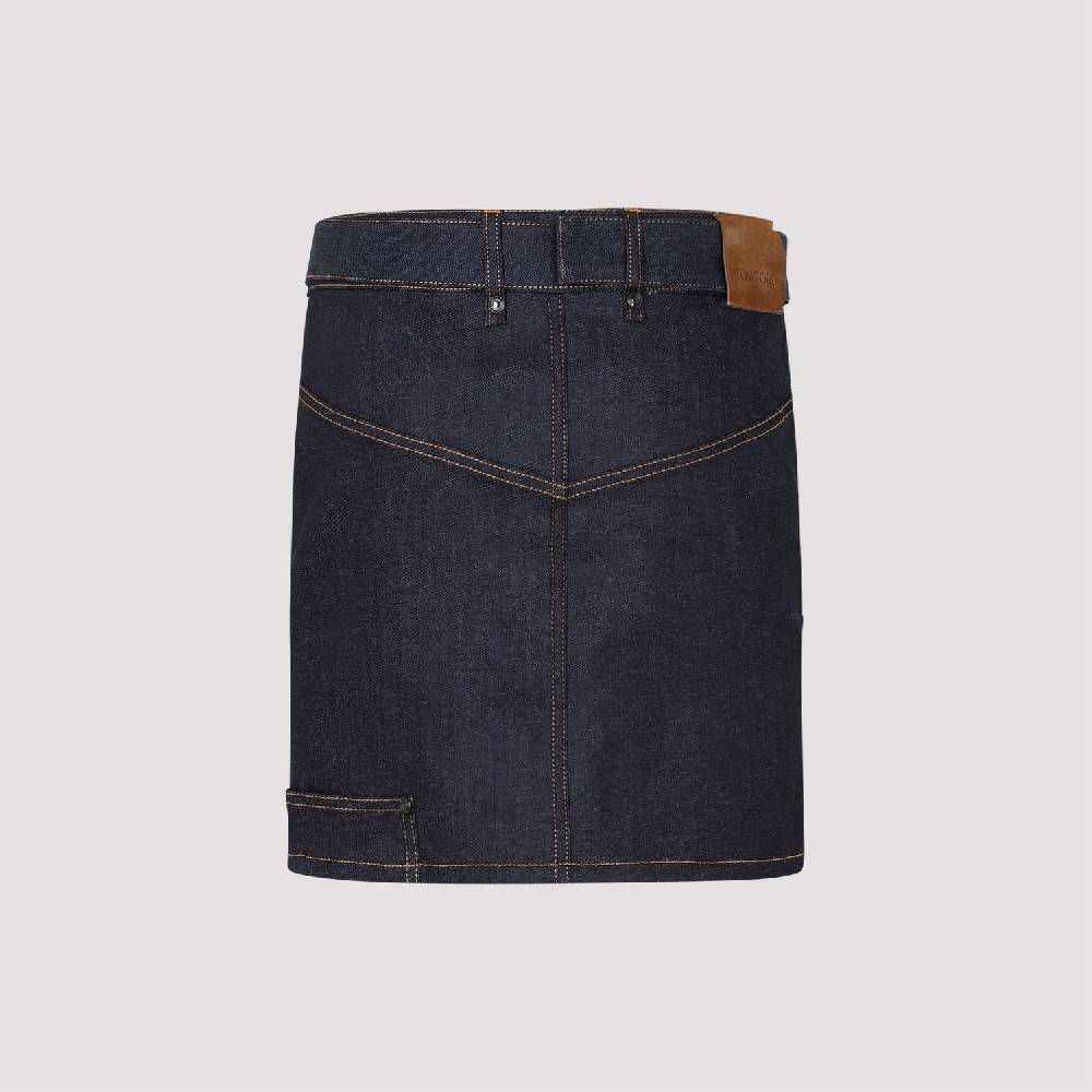 TOM FORD  Gonna Denim Blu in Cotone Misto Tom Ford Italia