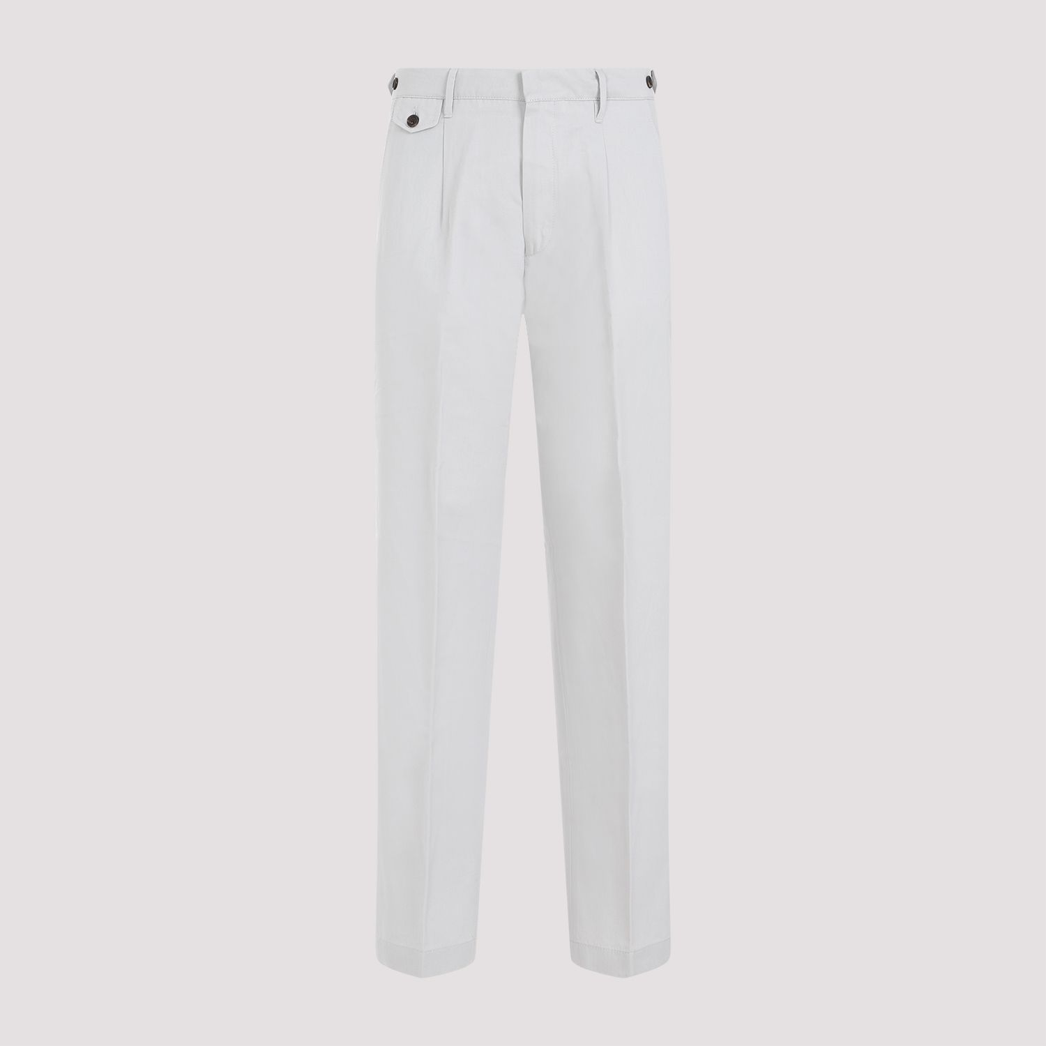 DUNHILL  Chino Piegati Grigio Cotone-Lino Uomo Dunhill Vendita