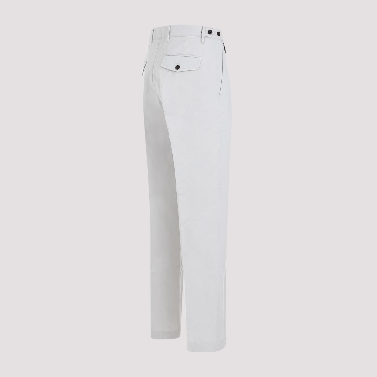 DUNHILL  Chino Piegati Grigio Cotone-Lino Uomo Dunhill Vendita