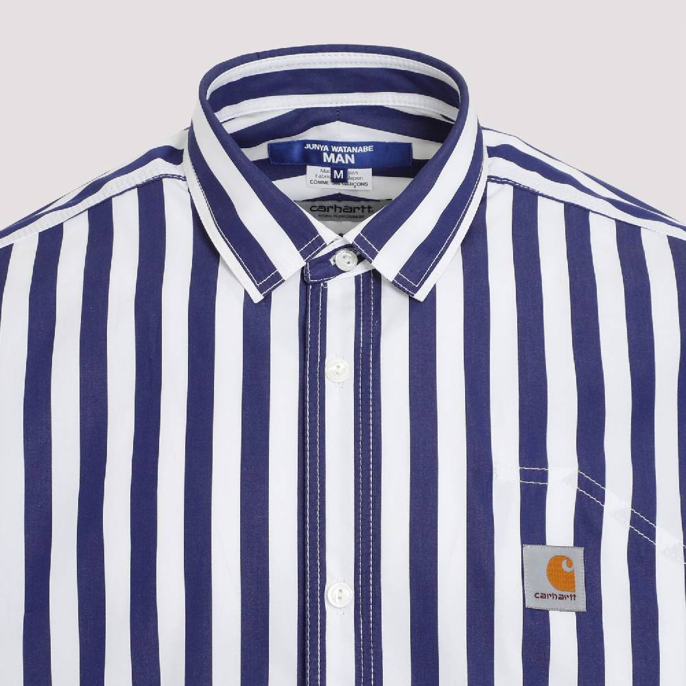 JUNYA WATANABE  Camicia a Righe Cotone Junya Watanabe - Bianco/Marina Pezzi Unici