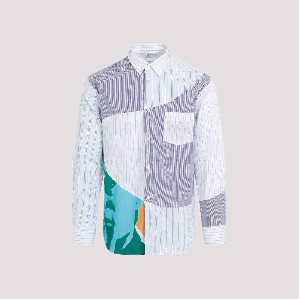 COMME DES GARÇONS SHIRT  Camicia Uomo Patchwork Blu in Cotone - COMME DES GARÇONS SHIRT Prezzo basso