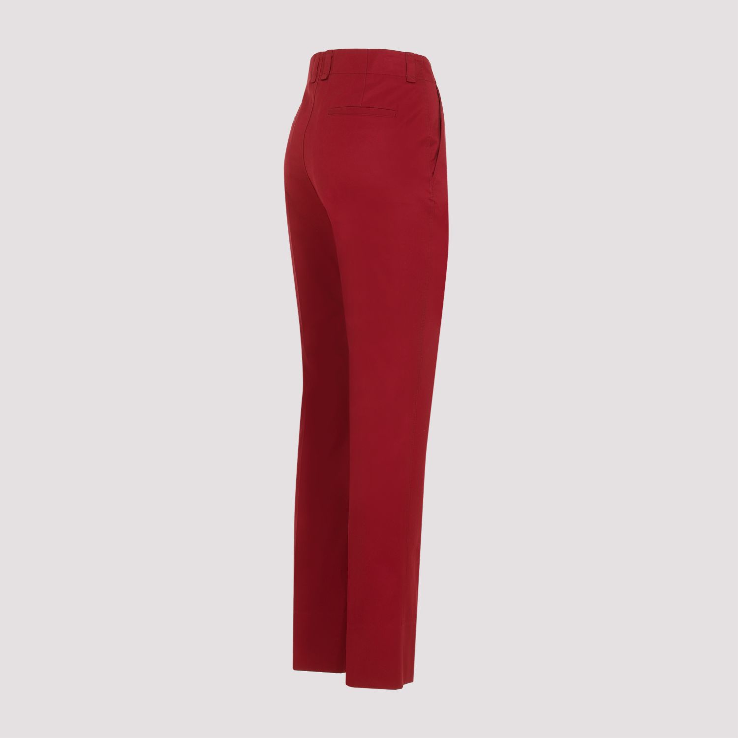 SAINT LAURENT  Pantaloni Donna Cotone Rosso a Vita Alta Saint Laurent Fino Al -60%