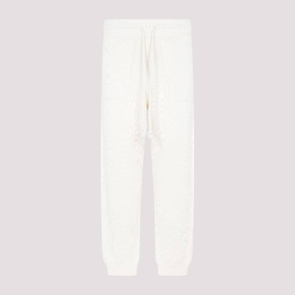 OFF-WHITE  Pantaloni Maglia Diag in Cotone Beige Off-White Prezzo Ridotto