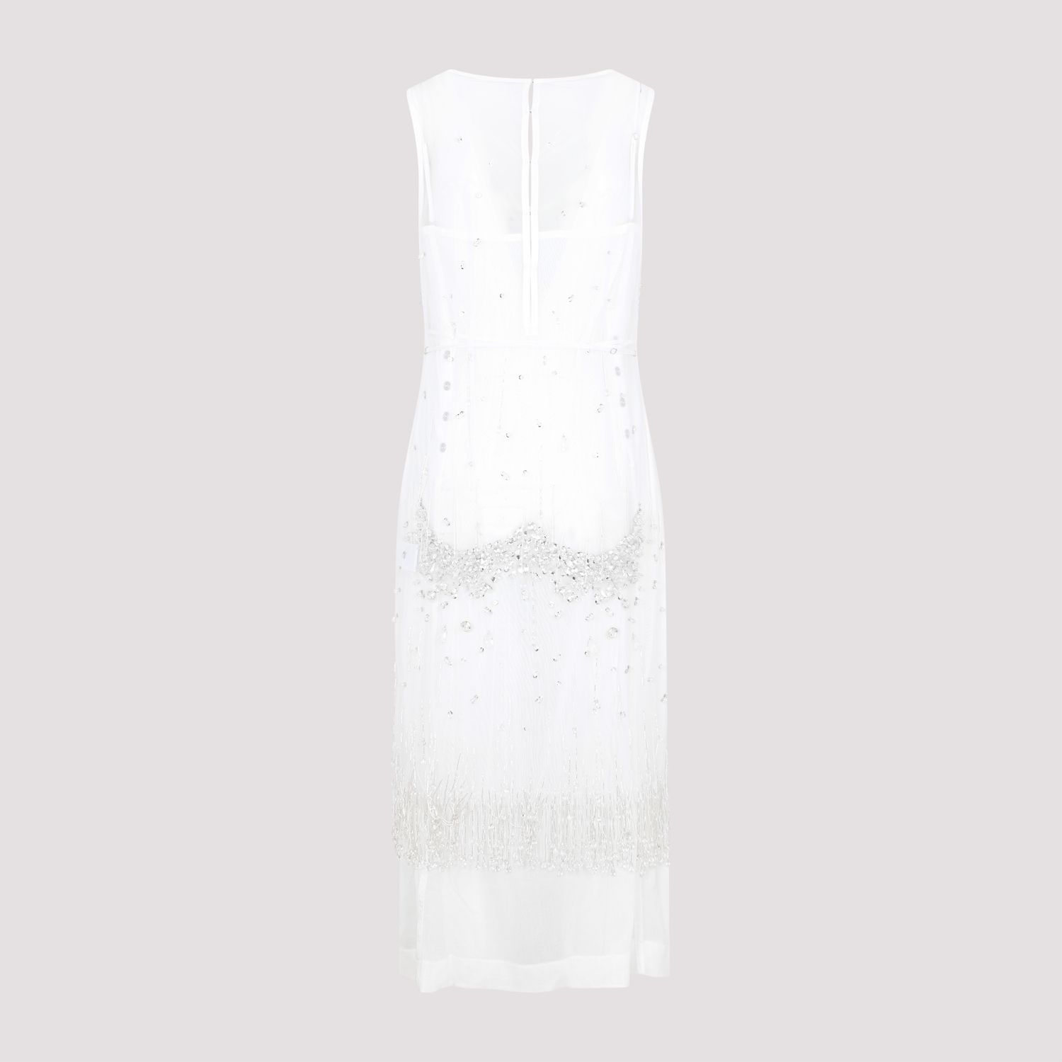 BOTTEGA VENETA  Abito Frange e Cristalli Bianco Bottega Veneta Sottocosto