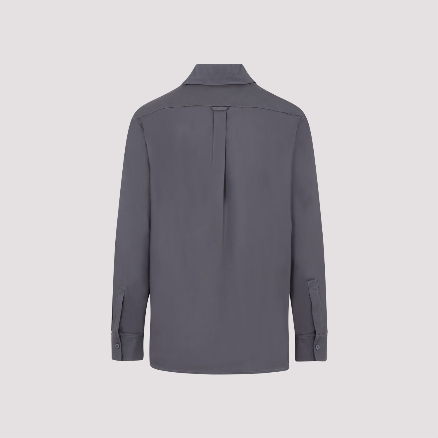 PALM ANGELS  Camicia in Cotone Antracite Palm Angels con Fascia Logo Sconto