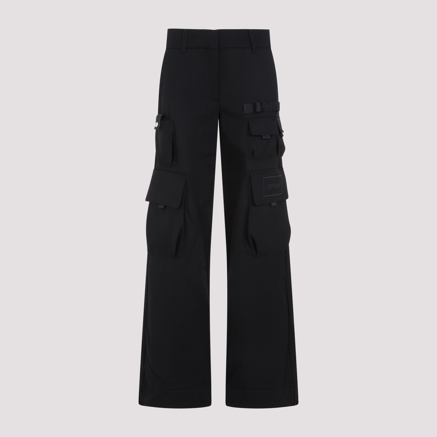 OFF-WHITE  Pantaloni Cargo in Lana Vergine Off-White per Donna Outlet