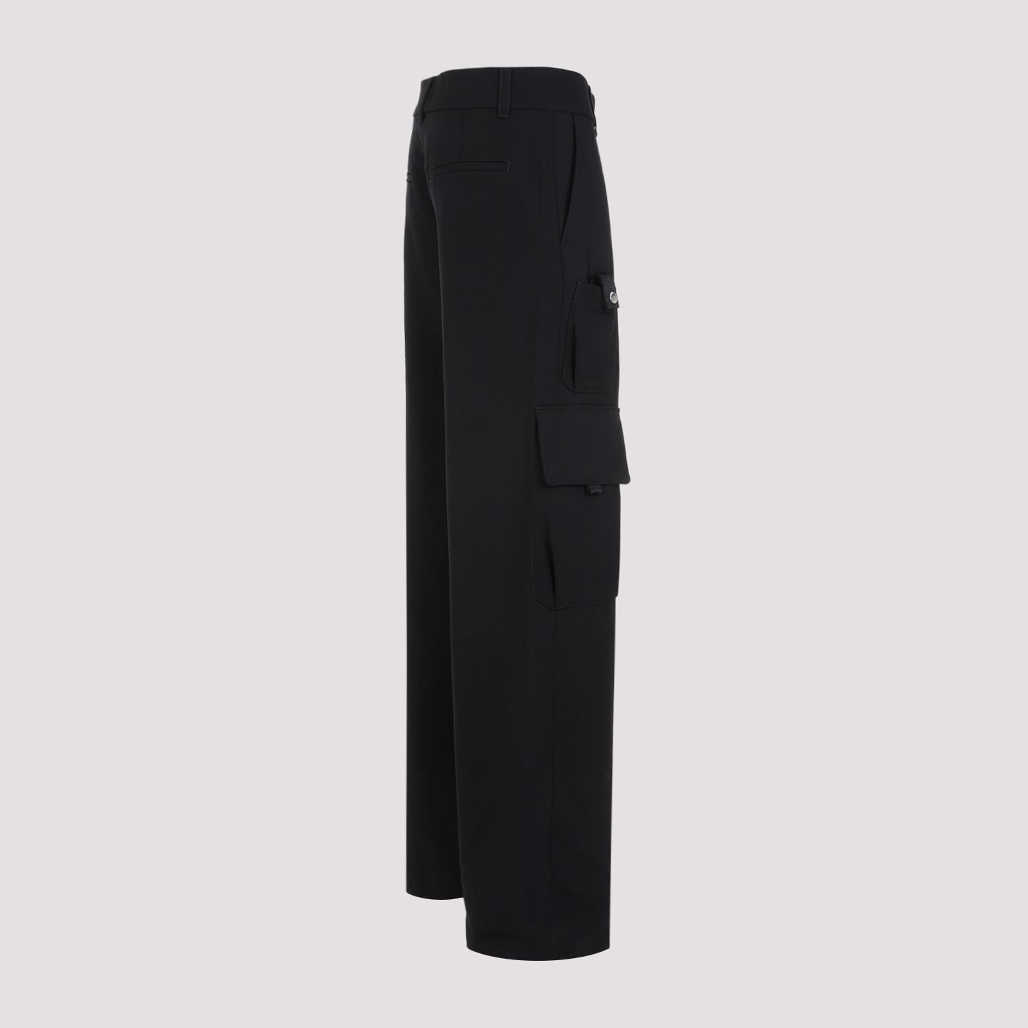 OFF-WHITE  Pantaloni Cargo in Lana Vergine Off-White per Donna Outlet