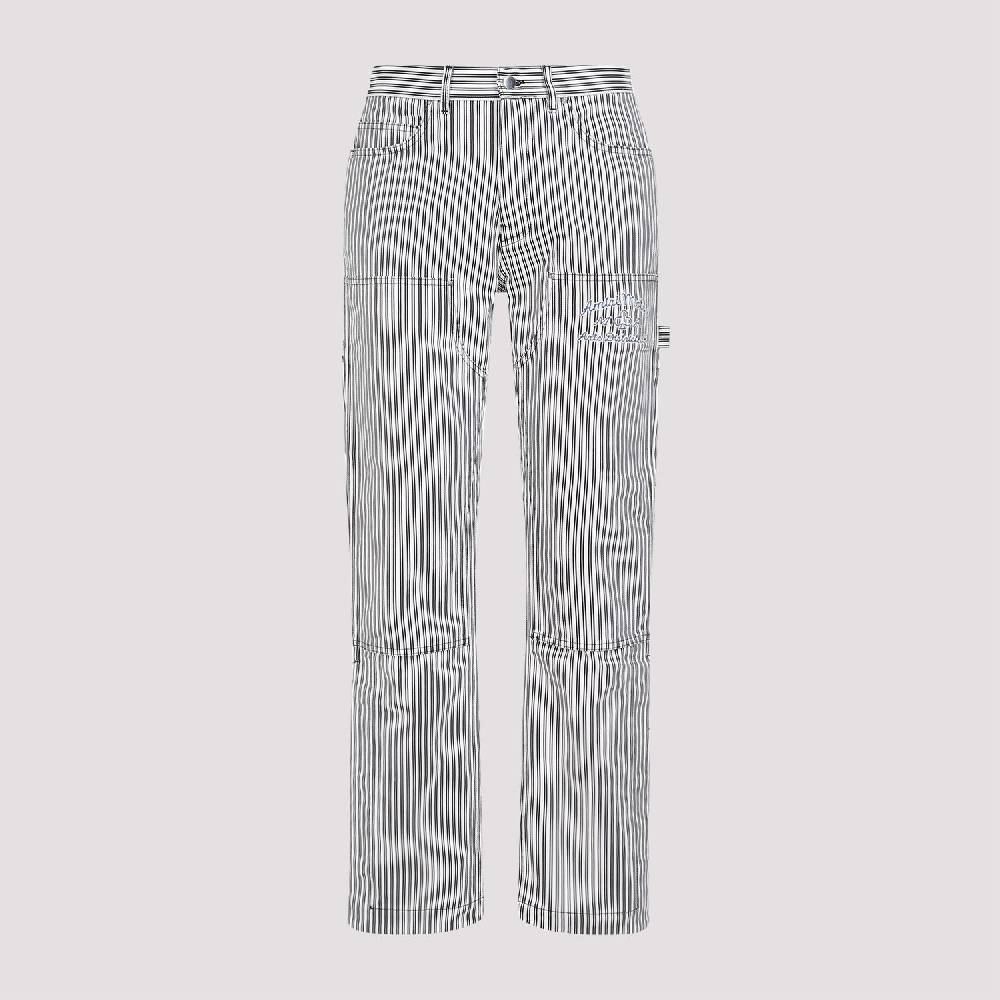 AMIRI  Pantaloni Carpenter in Cotone a Righe Nere Amiri In Vendita