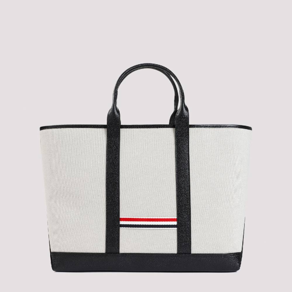 THOM BROWNE  Borsa Shopper Media in Pelle Nera Thom Browne Offerte