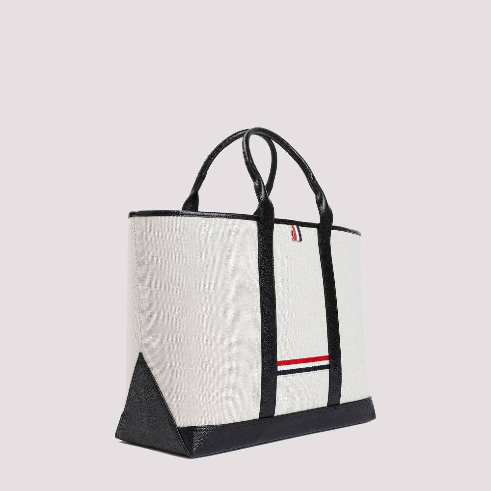 THOM BROWNE  Borsa Shopper Media in Pelle Nera Thom Browne Offerte