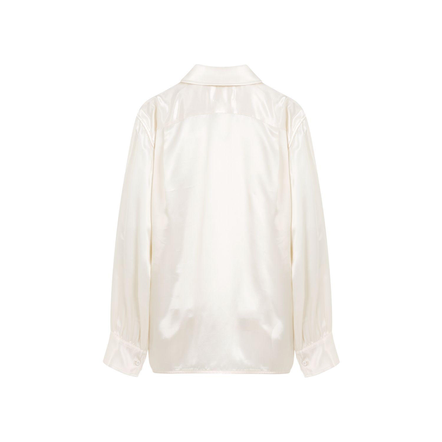 JIL SANDER  Camicia Satinata Beige Jil Sander in Viscosa con Bottoni Argento Hotsell
