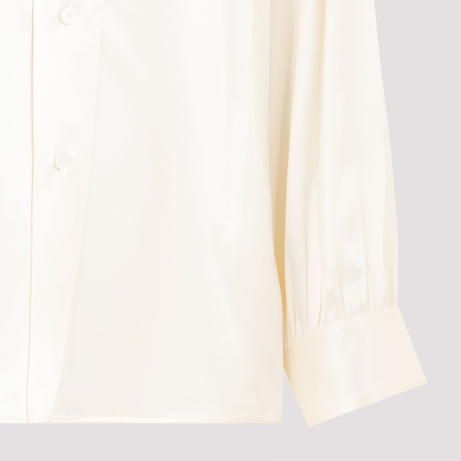 JIL SANDER  Camicia Satinata Beige Jil Sander in Viscosa con Bottoni Argento Hotsell