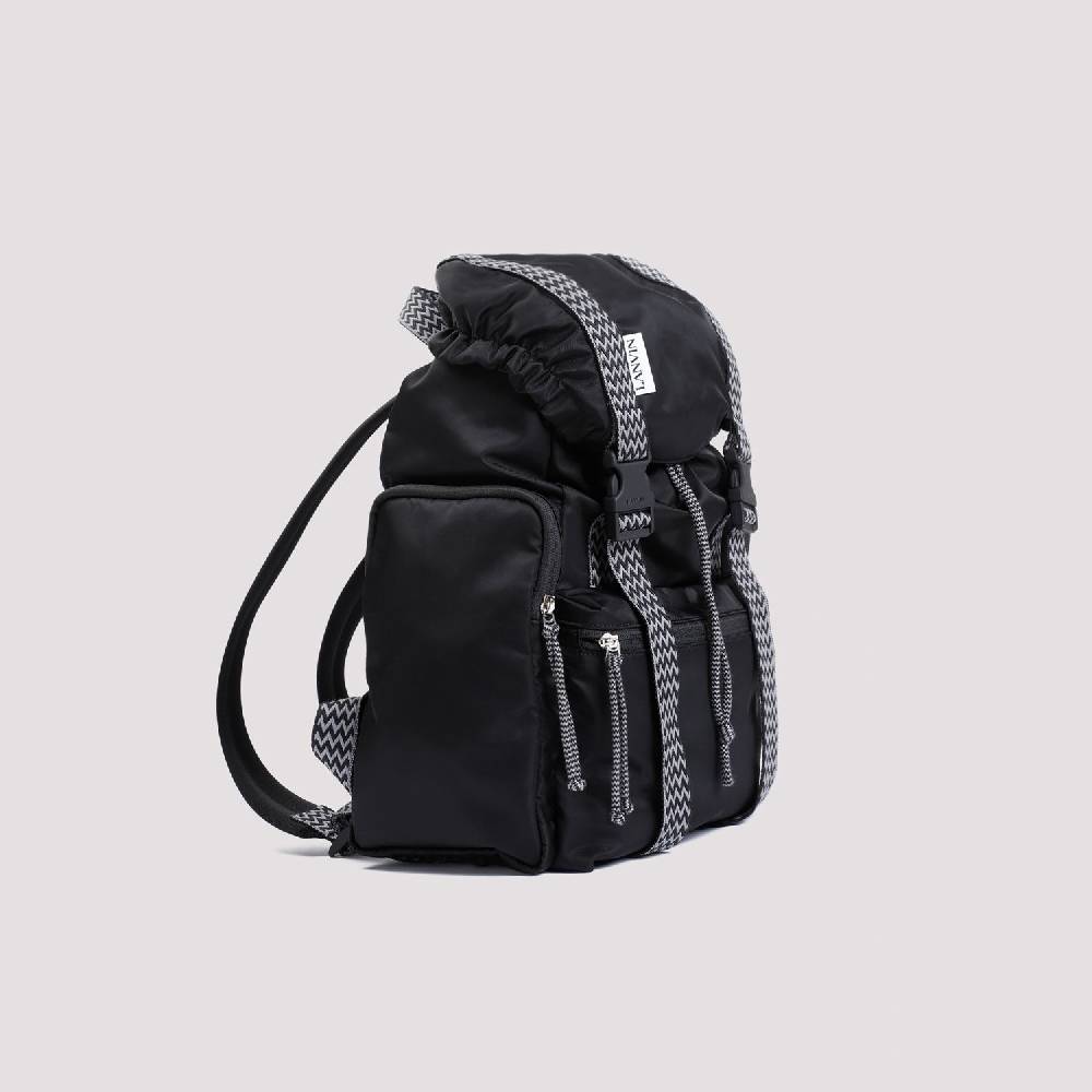 LANVIN  Zaino LANVIN Curb in Nylon Nero con Spallacci Regolabili Saldi Di Fabbrica