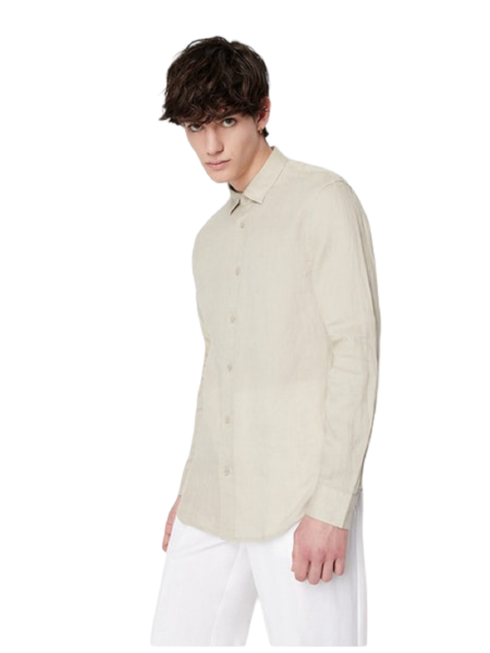 ARMANI EXCHANGE  Camicia di Lino Beige Uomo Armani Exchange Qualità