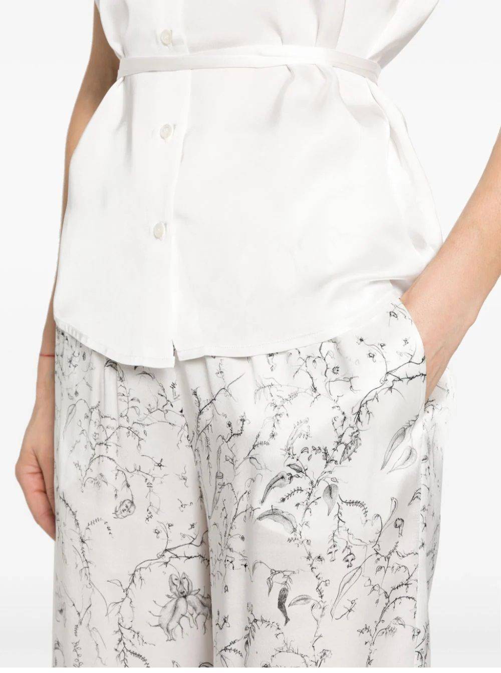 FABIANA FILIPPI  Pantaloni di Seta Bianchi da Donna Fabiana Filippi Consegna Veloce