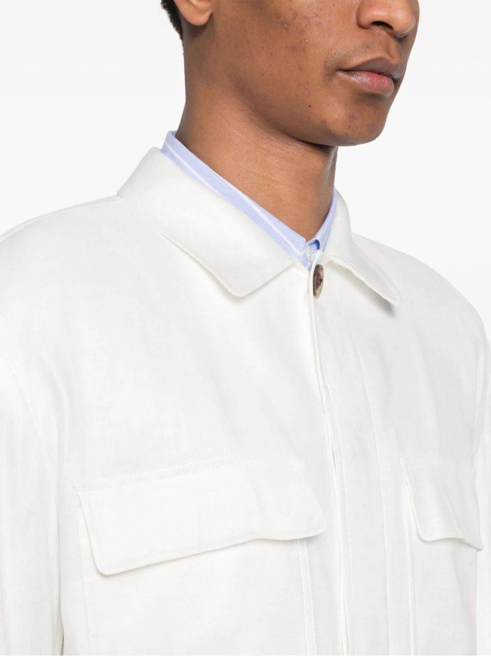 LARDINI  Giacca da Uomo Lardini in Misto Lino Bianca Fino Al -60%