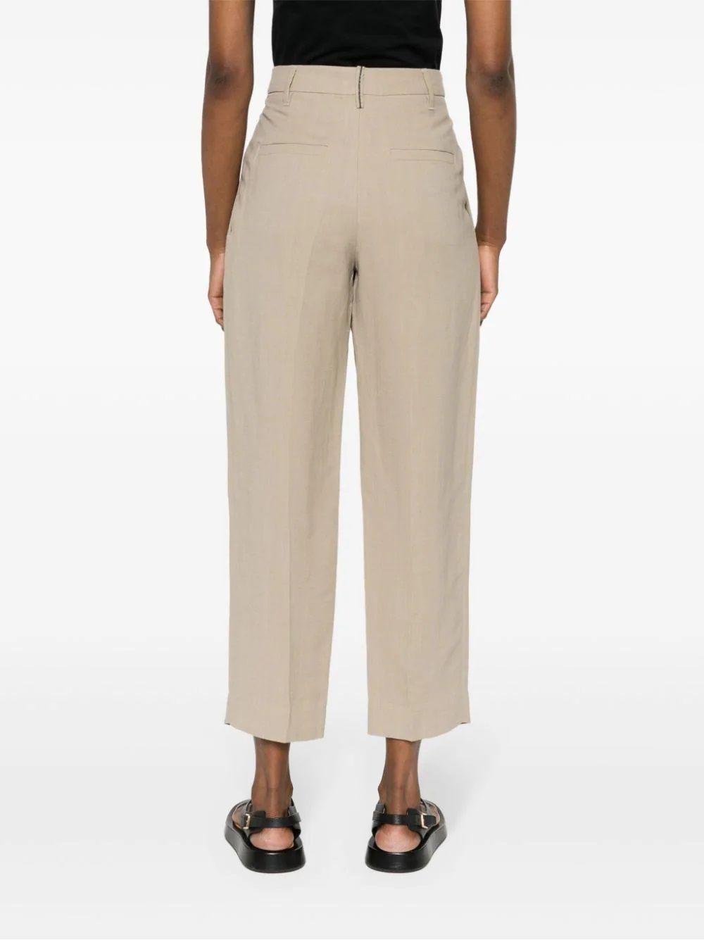 BRUNELLO CUCINELLI  Pantaloni Donna in Misto Lino Beige Brunello Cucinelli Offerta