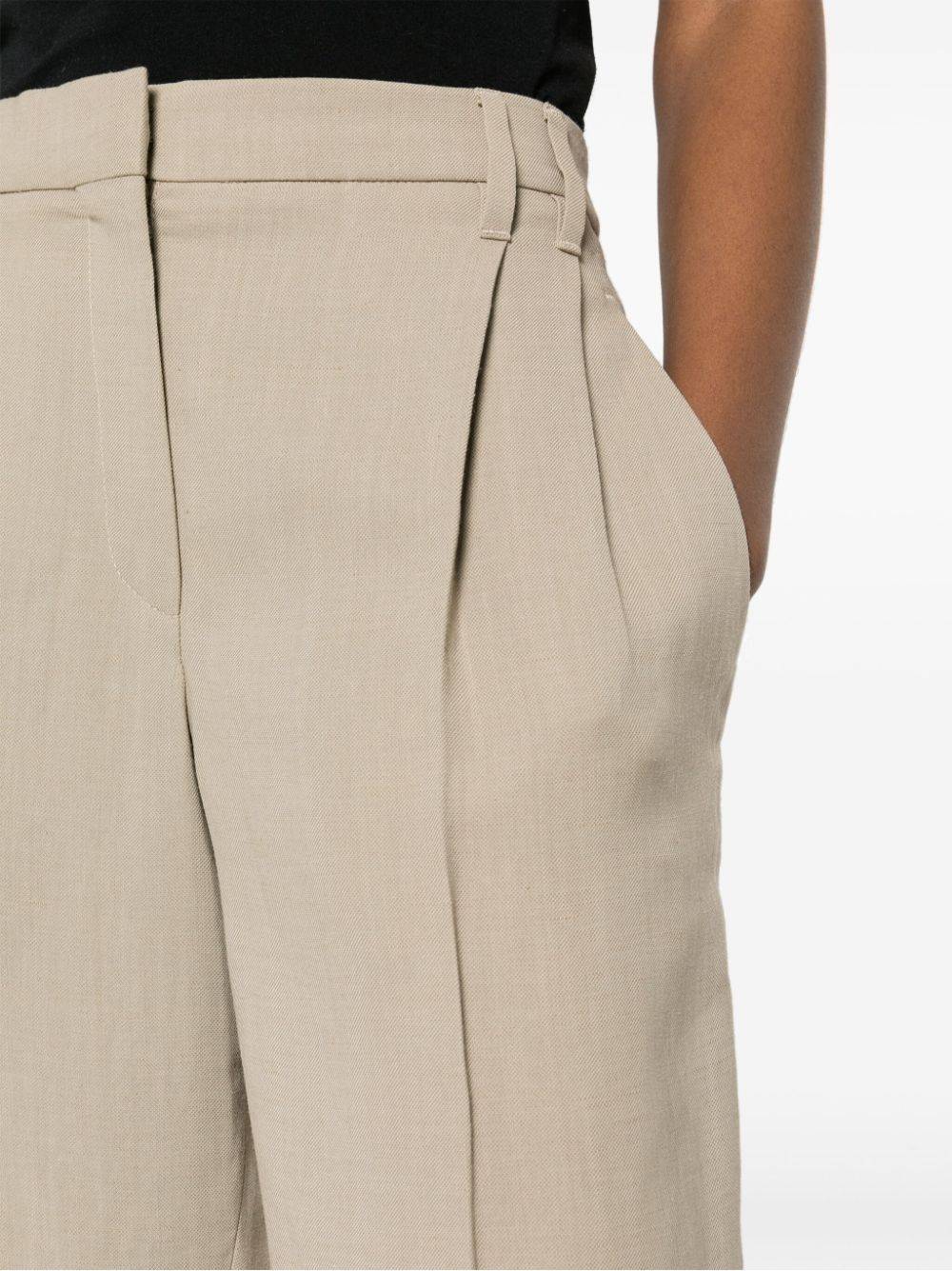BRUNELLO CUCINELLI  Pantaloni Donna in Misto Lino Beige Brunello Cucinelli Offerta