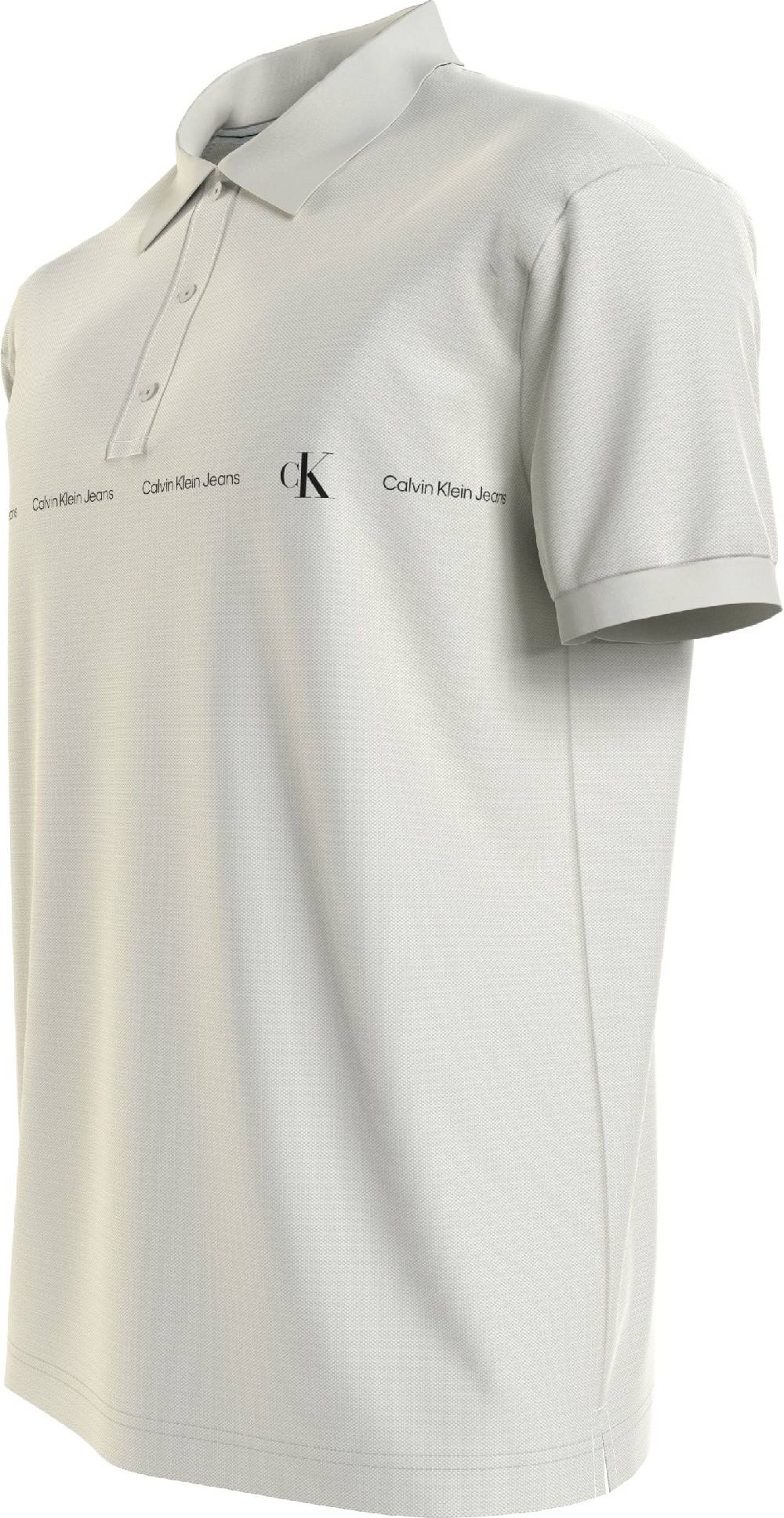 CALVIN KLEIN  Polo Calvin Klein Bianca in Cotone Elasticizzato Uomo Saldi Di Fabbrica
