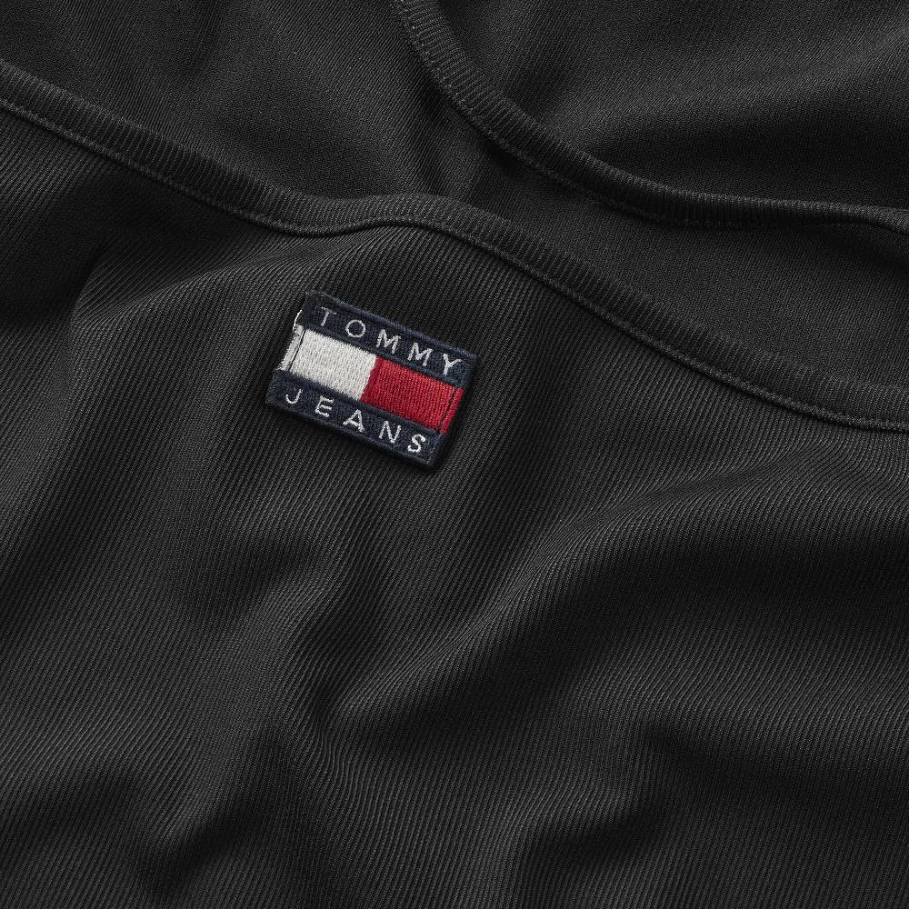 TOMMY JEANS  T-Shirt Nera Tommy Jeans Slim con Scollo a Halter Hotsell