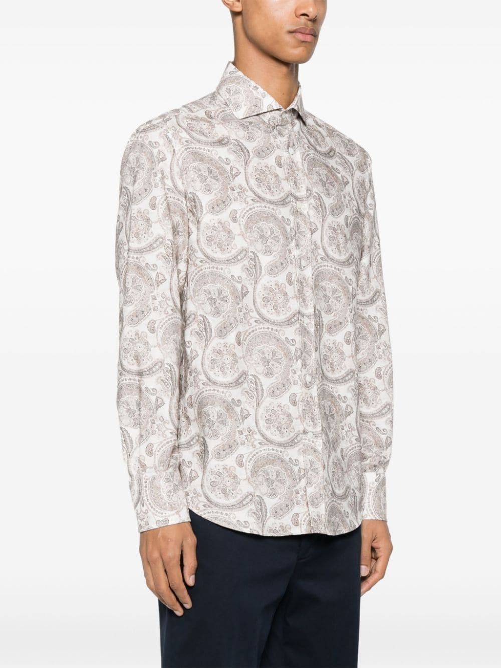 BRUNELLO CUCINELLI  Camicia Uomo Cotone Beige Brunello Cucinelli Italy