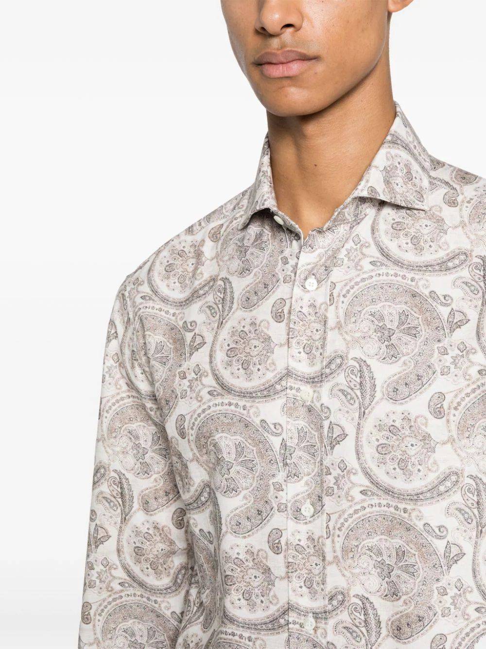 BRUNELLO CUCINELLI  Camicia Uomo Cotone Beige Brunello Cucinelli Italy